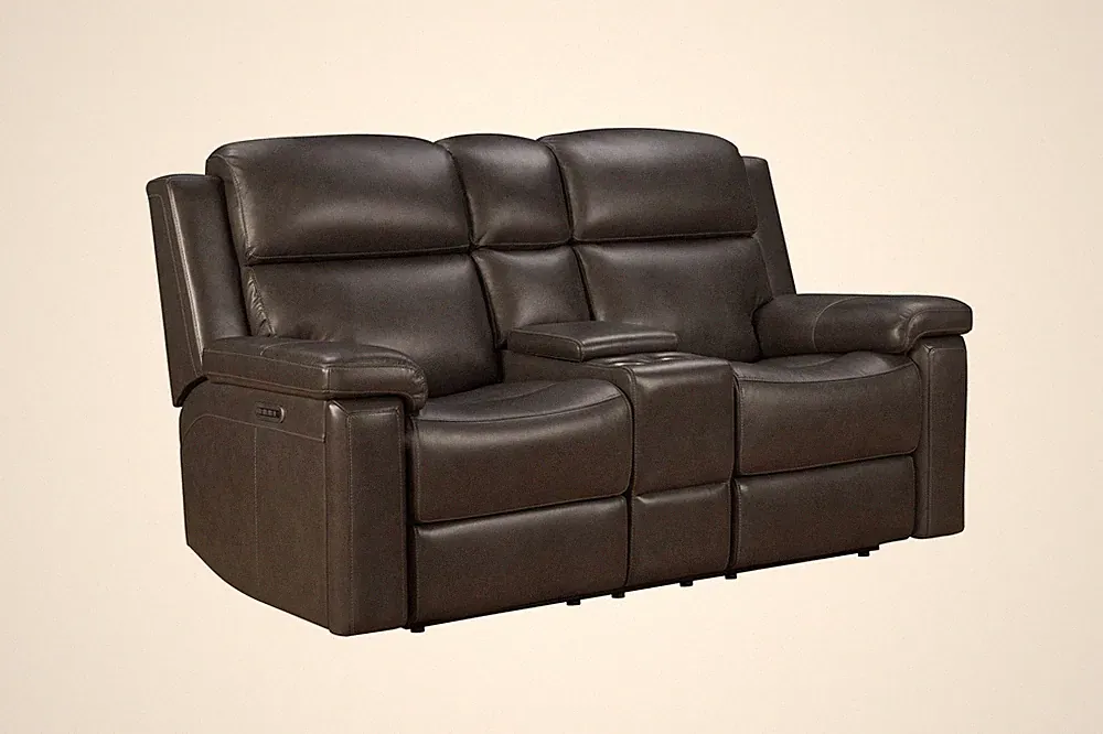 Barcalounger Leon Power Reclining Loveseat w/Heat & Massage Matteo Smokey Gray
