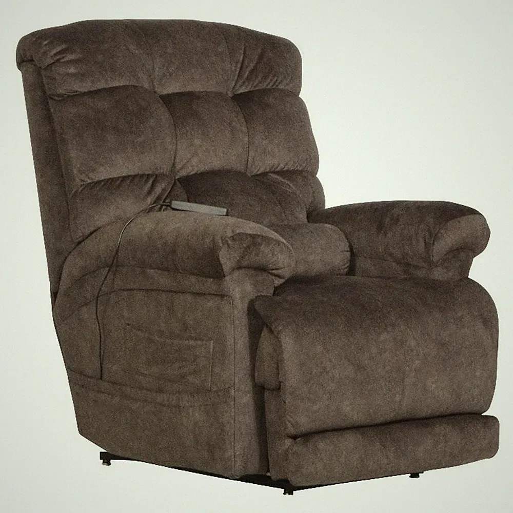 Catnapper Release Power Lift Recliner with Zero Gravity Recline in Brown Fabric