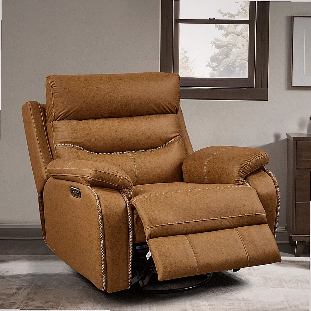 Electric Recliner Chair Dual OKIN Motor Rocking And 240° Swivel Single Sofa Seat