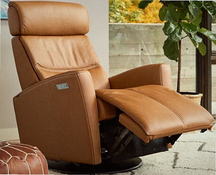 Fjords Milan 2 Motor Swing Relaxer Power 2M Recliner Chair Large Cognac Leather