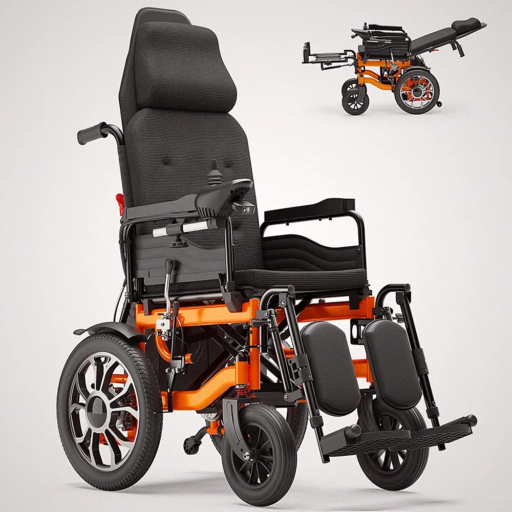 Foldable Reclining Electric Wheelchair Mobility Scooter Wheelchair Aid Motorized