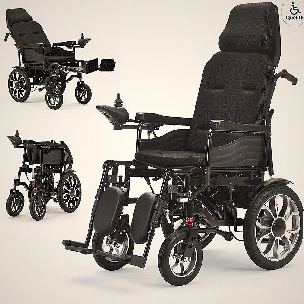 Folding Reclining Electric Power Wheelchair Adult Mobility Aid Motorized 24V12AH