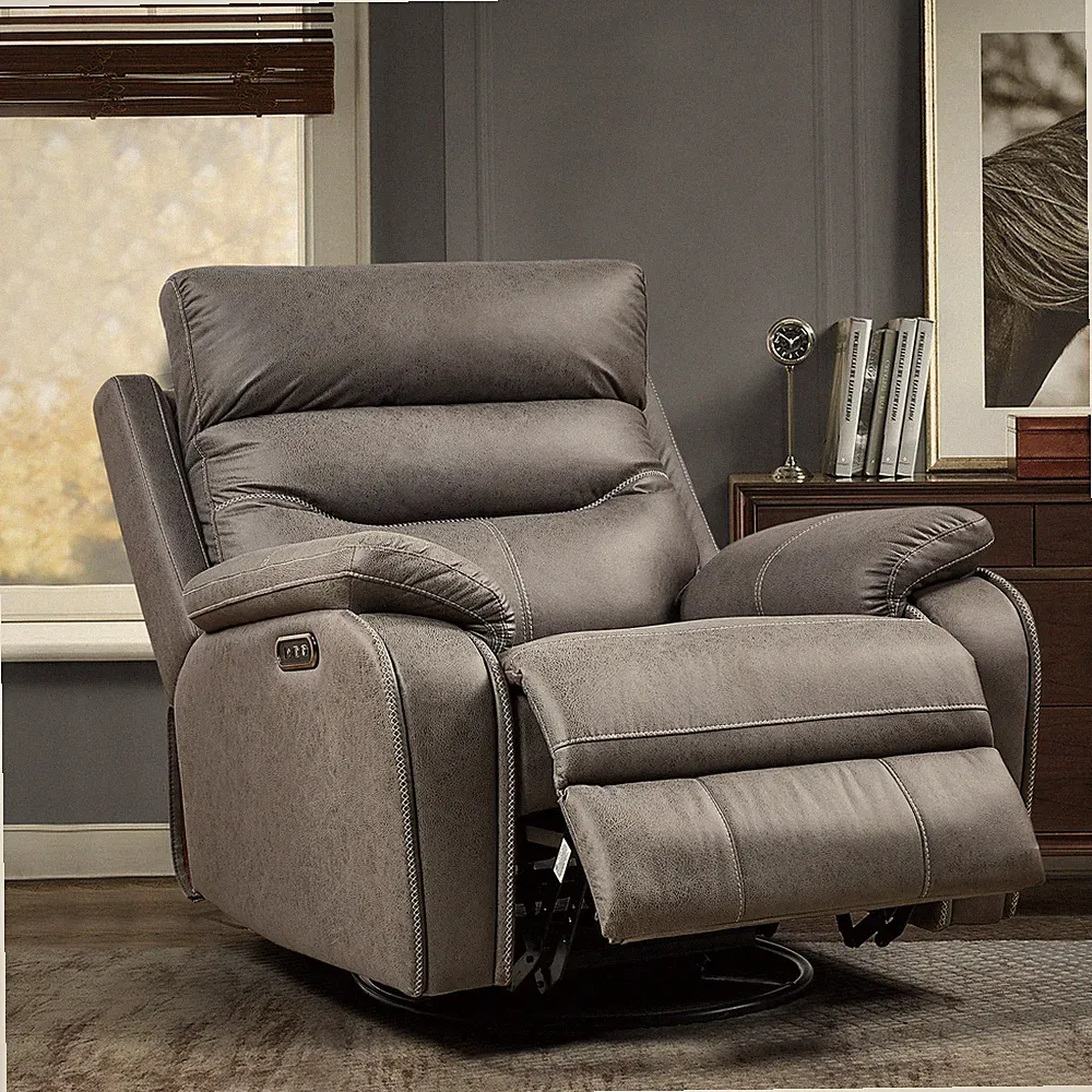 Liyasi Dual OKIN Motor Rocking and 240 Degree Swivel Single Sofa Seat recliner C